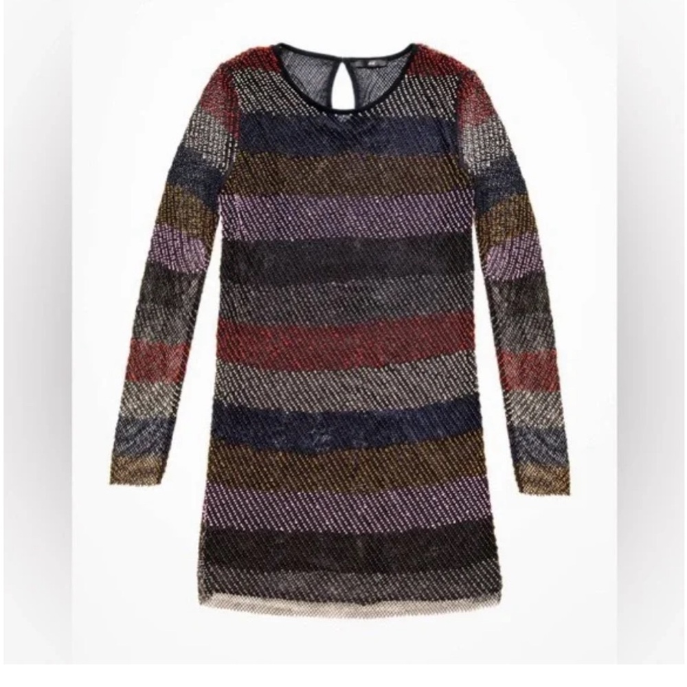 Beaded striped H&M Studio 2014 dress small/medium